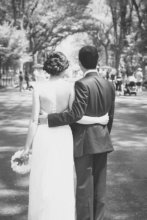 Couple walking after eloping - Central Park Wedding - New York City