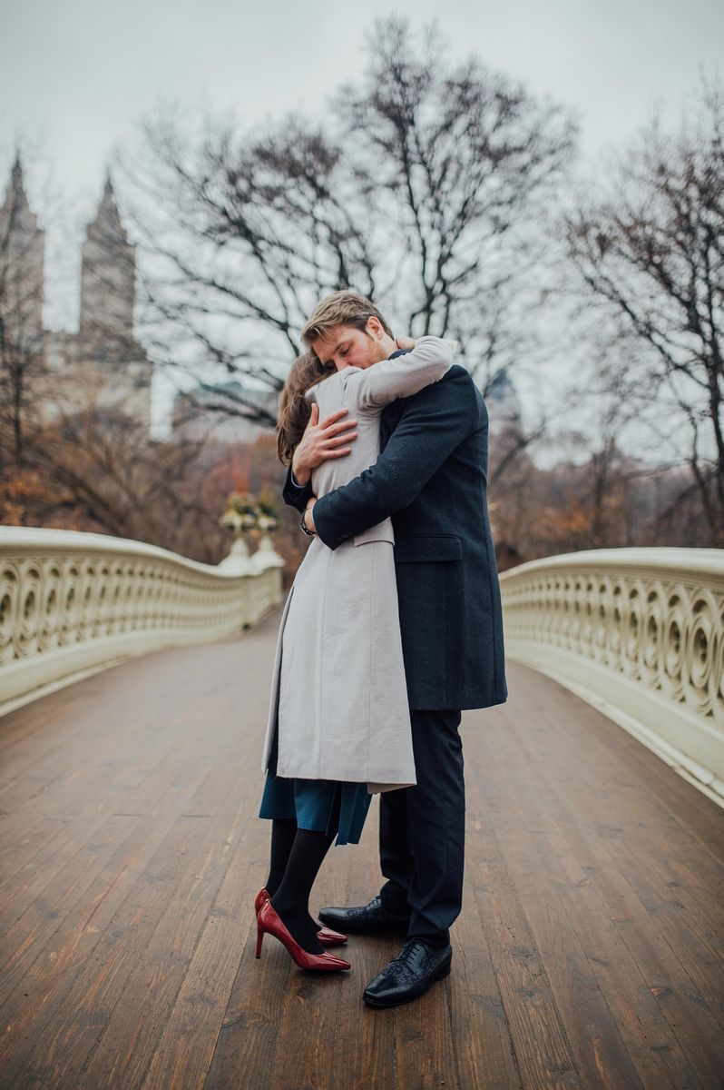 Joy at Bow Bridge - Central Park Wedding - New York City