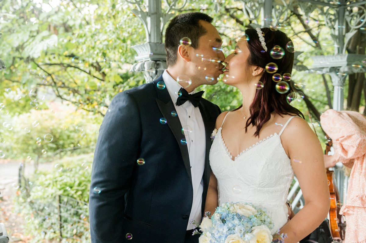Bubbles at Ladies Pavilion - Central Park Wedding - New York City