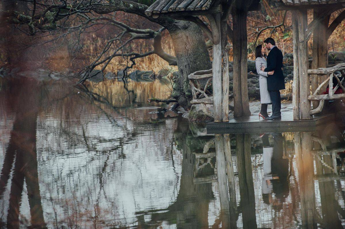 Reflection at Wagner Cove - Central Park Wedding - New York City